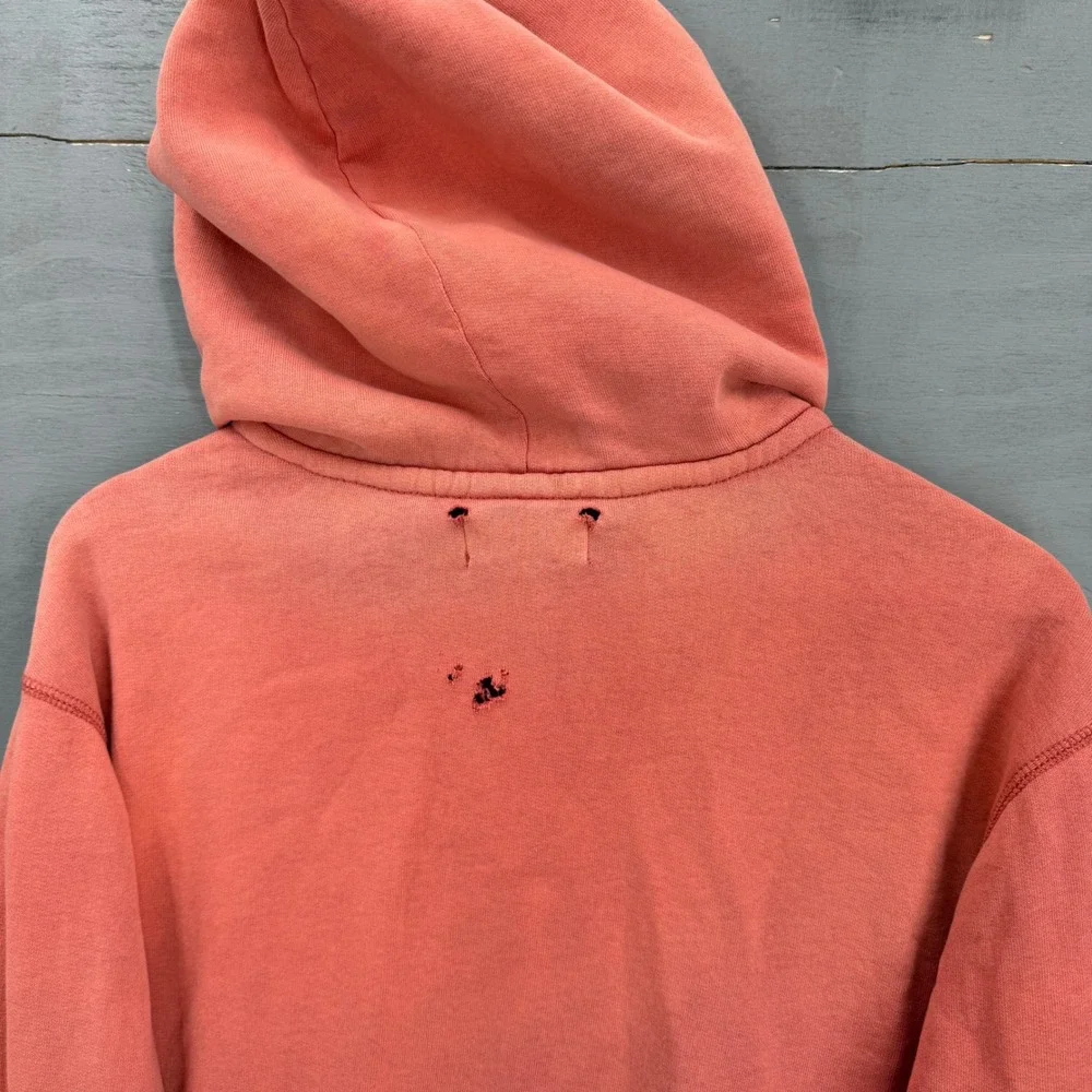 Vintage Polo Ralph Lauren Faded Zip Hoodie Salmon Pink Aztec Hood Lining Large